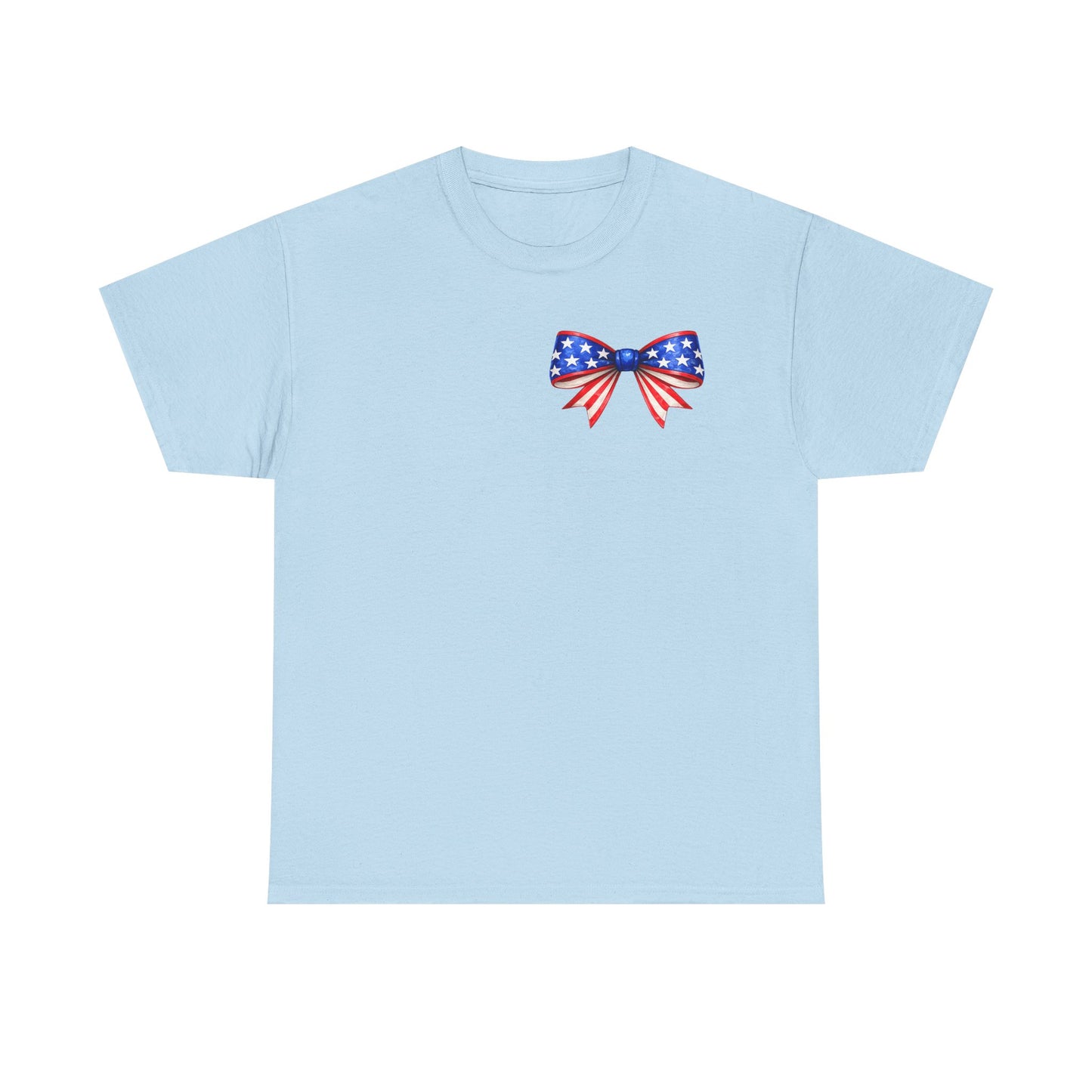 Patriotic Popsicle Tee — American Flag Bow 4th of July Shirt